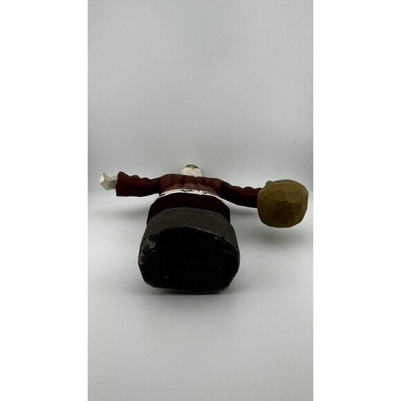 Handcrafted Folk Art Santa Figurine with Pot - Rustic Christmas Decor - Picture 8 of 8